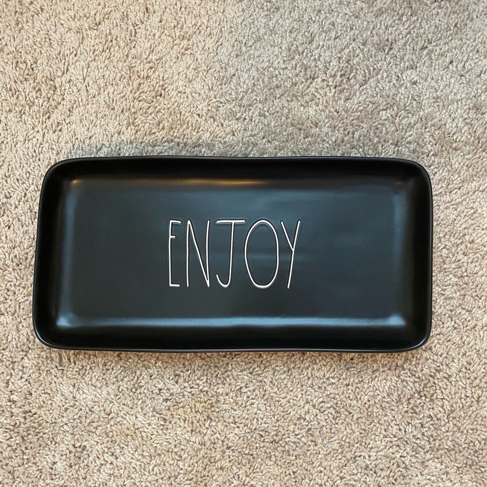 💜SALE💜Rae Dunn black ENJOY platter, brand new